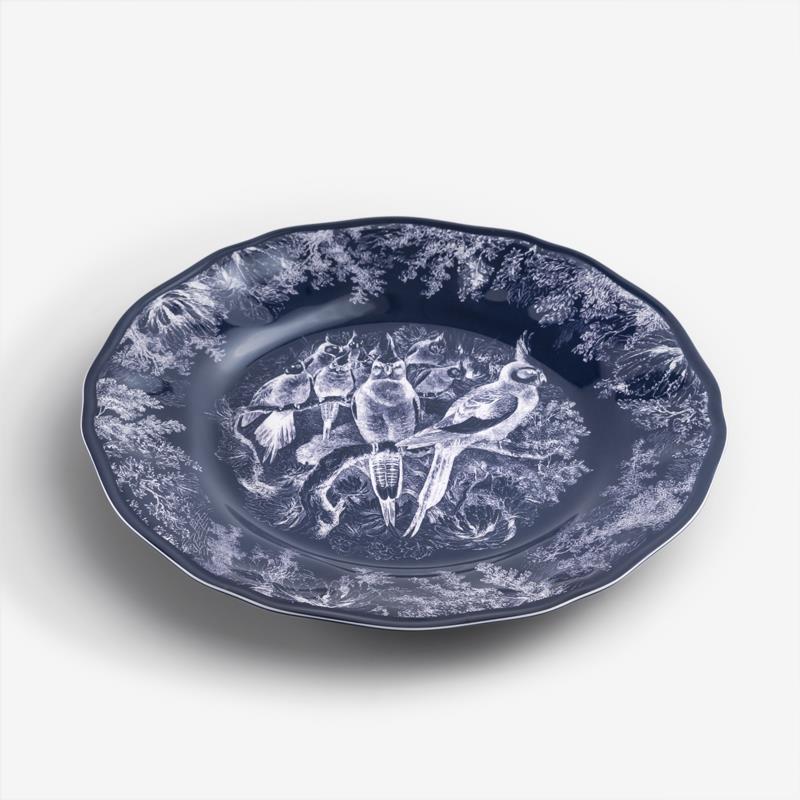靜謐鈷藍 28cm 合成樹脂餐盤│鸚哥│單品