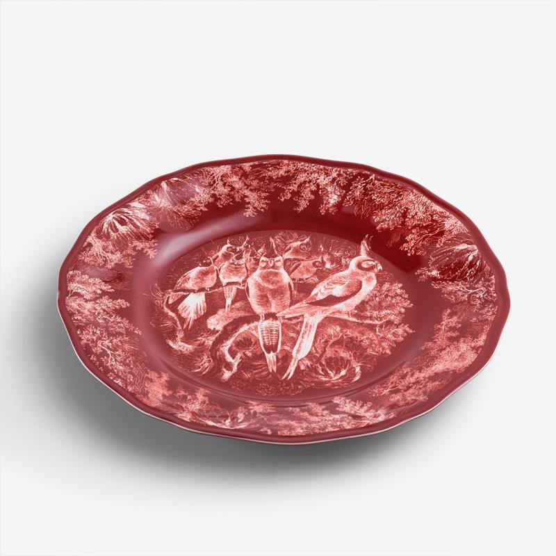 緋紅盛宴 28cm 合成樹脂餐盤│鸚哥│單品