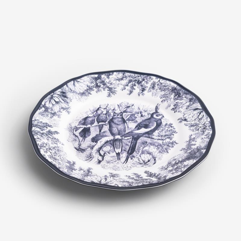 靜謐鈷藍 23cm 合成樹脂沙拉盤│鸚哥│單品