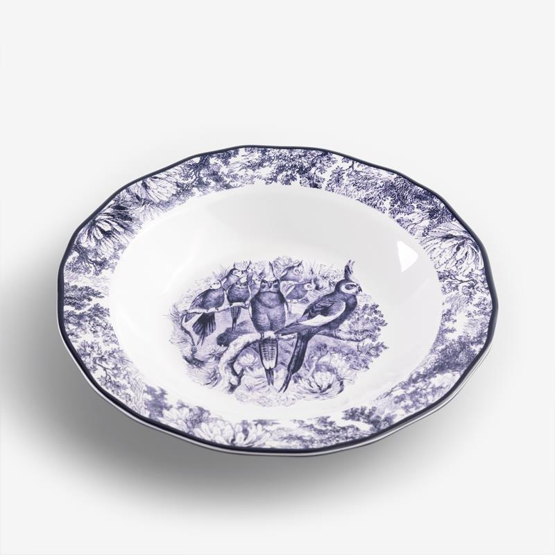 靜謐鈷藍 23cm 合成樹脂湯盤│鸚哥│單品
