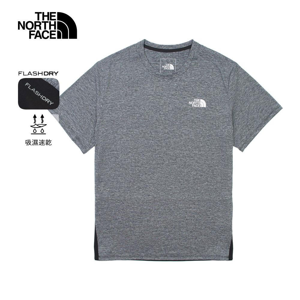 The North Face北面男款黑灰拼接吸濕排汗短袖T恤｜536QKS7