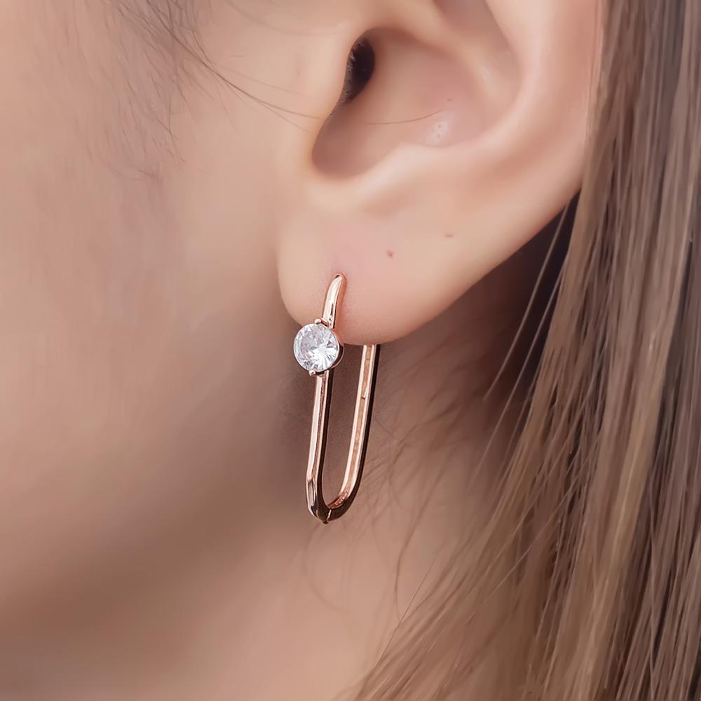 環之鑽925銀針扣式耳環(2色)-A10409
