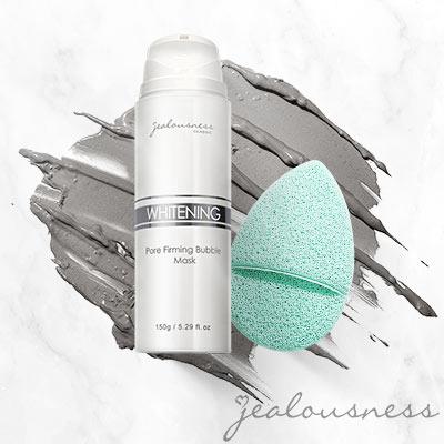 灰熊厲害瞬白泡泡面膜150ml+雙色親膚洗臉海綿（湖水綠）
