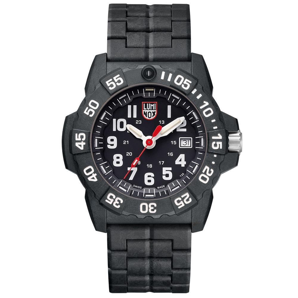 NAVY SEAL 海豹部隊碳纖維潛水錶 – 黑x白 / 45mm / 3502