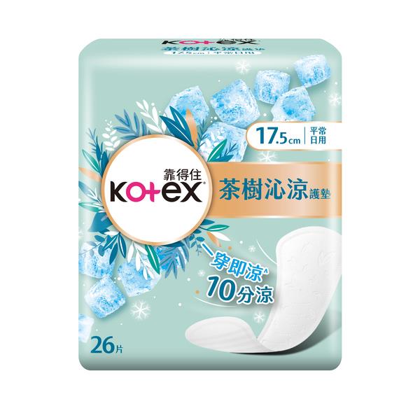 靠得住茶樹沁涼護墊 17.5cm 26片(包裝隨機出貨)
