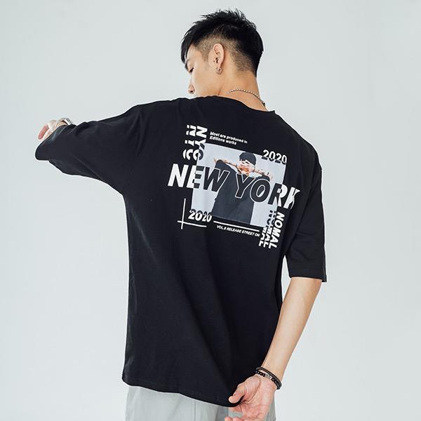 短T恤 MIT韓版NEW YORK街頭相片印花五分袖短袖上衣(3色)現+預【NW621031】