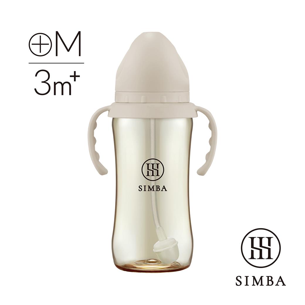 小獅王辛巴 蘊蜜鉑金PPSU寬口吸管把手防脹氣奶瓶(360ml)-學飲適用