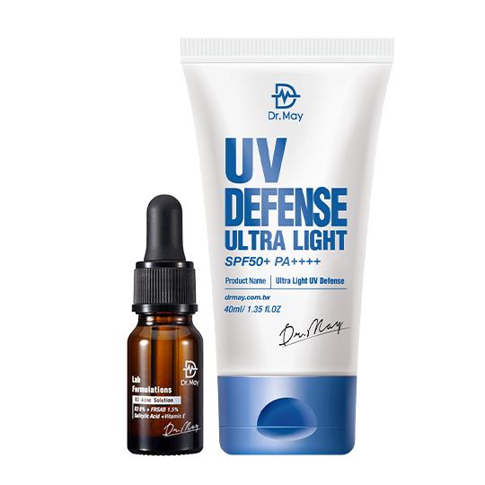 【Dr. May】美博士專業隔離清爽防曬乳SPF50(40ml)+B3抗痘精華(10ml)