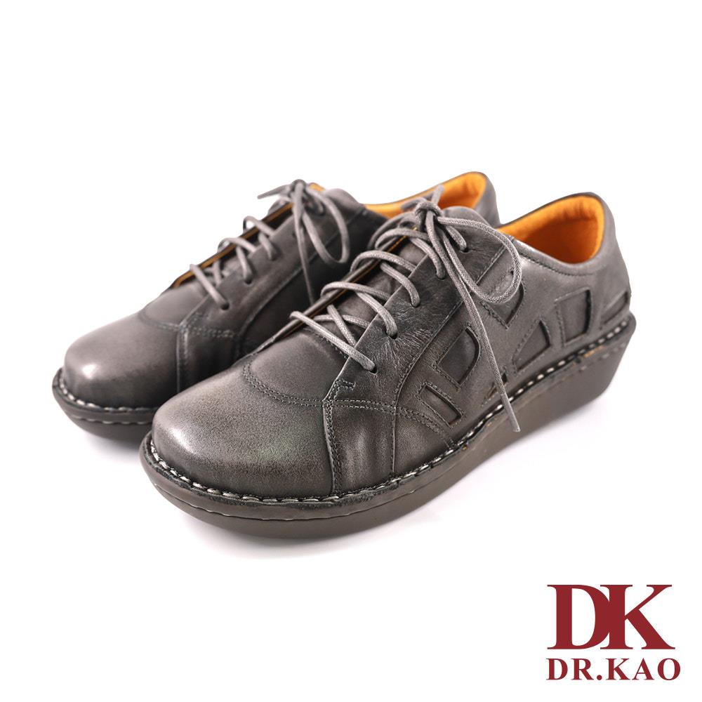 【DK 空氣鞋】復古綁帶牛皮空氣女鞋 87-0888-97  鐵灰色【女鞋/娃娃鞋/淑女鞋】