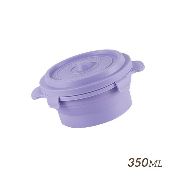 【HOUSUXI】鑄鐵鍋矽膠折折盒350ml-藤紫＜售價已折＞