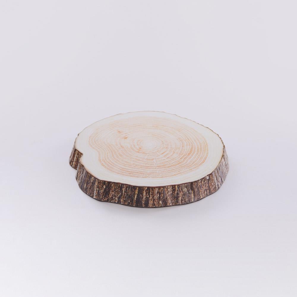 林木年輪 24cm 合成樹脂飾盤｜冷杉｜單品