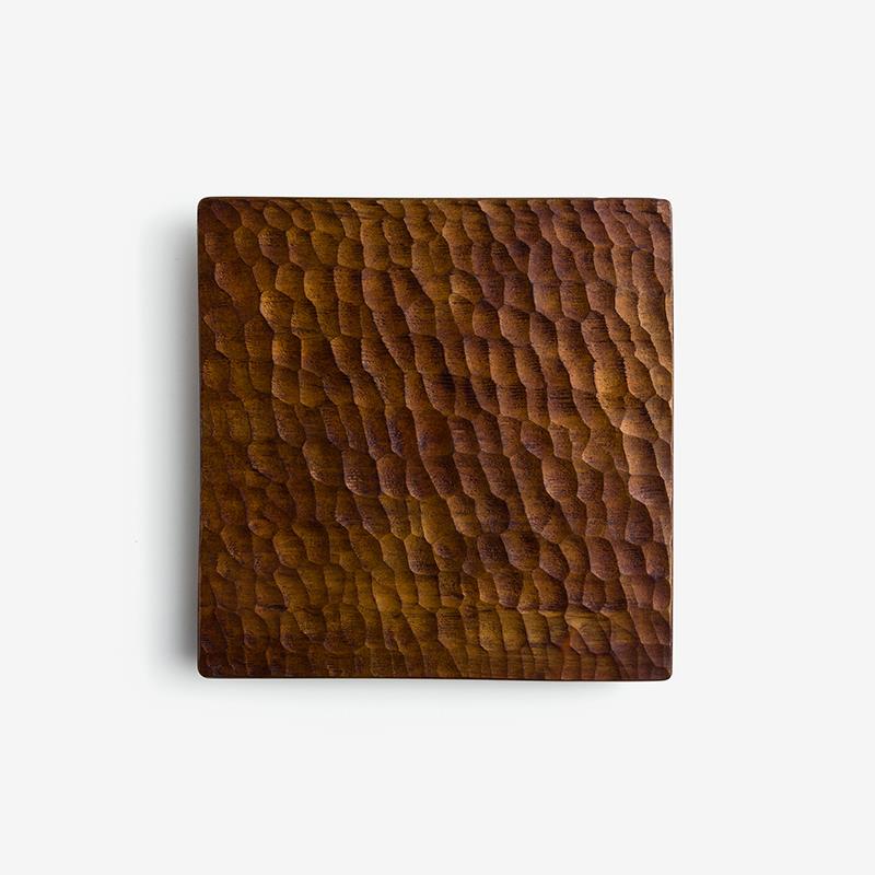 職人 原生木質 20cm 檜木方盤︱刀痕︱單品