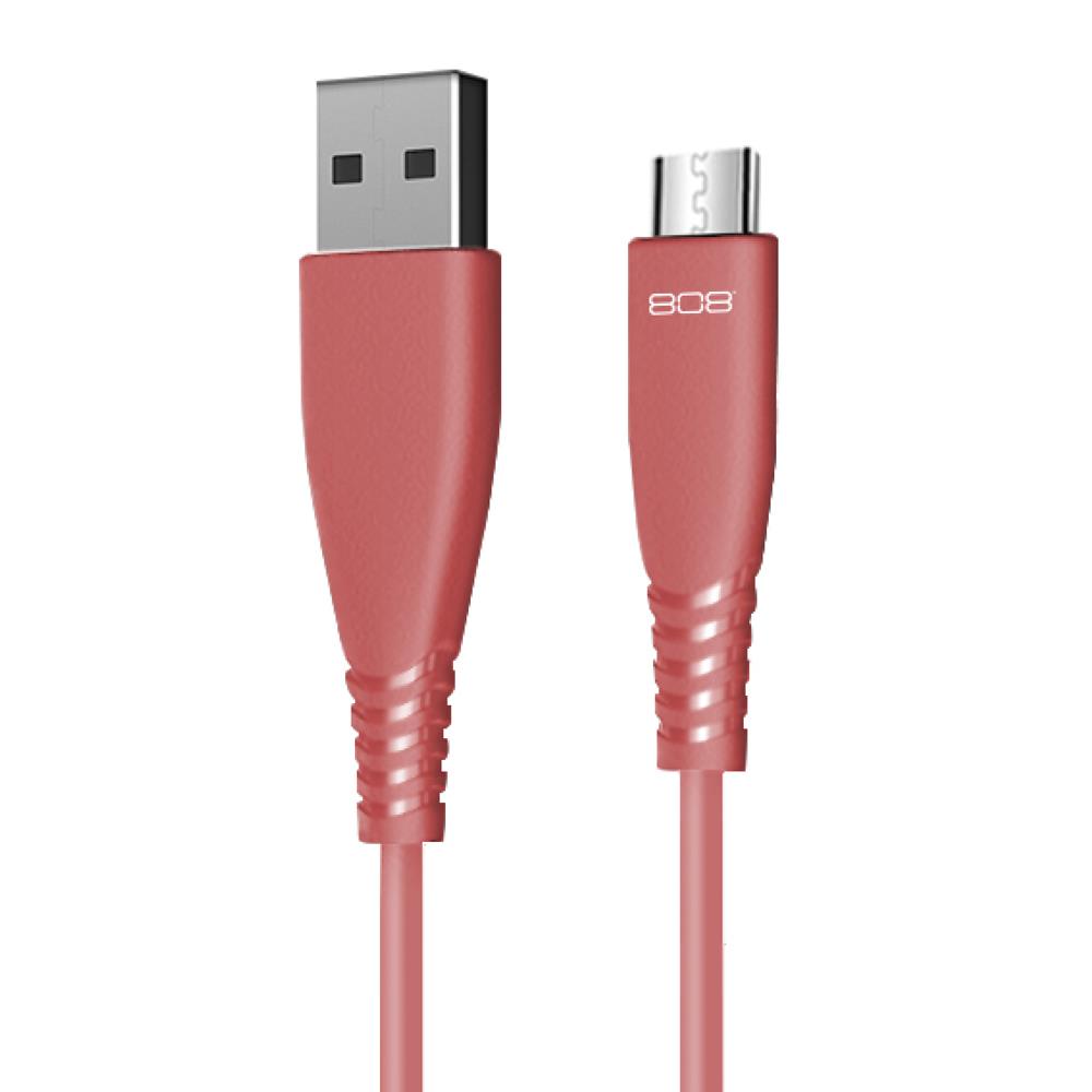 808 Audio FLEXI系列 Micro USB高速充電傳輸線(1.2m)-乾燥玫瑰(Micro USB充電線/Micro USB傳輸線)
