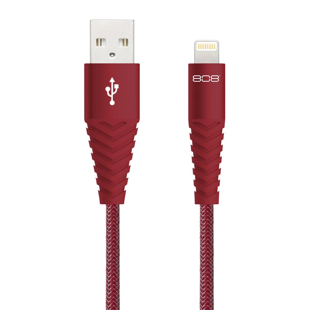 808 Audio ARISTO系列 Lightning高速充電傳輸線(1.2m)-波西米亞(紅)(Lightning充電線/Lightning傳輸線)