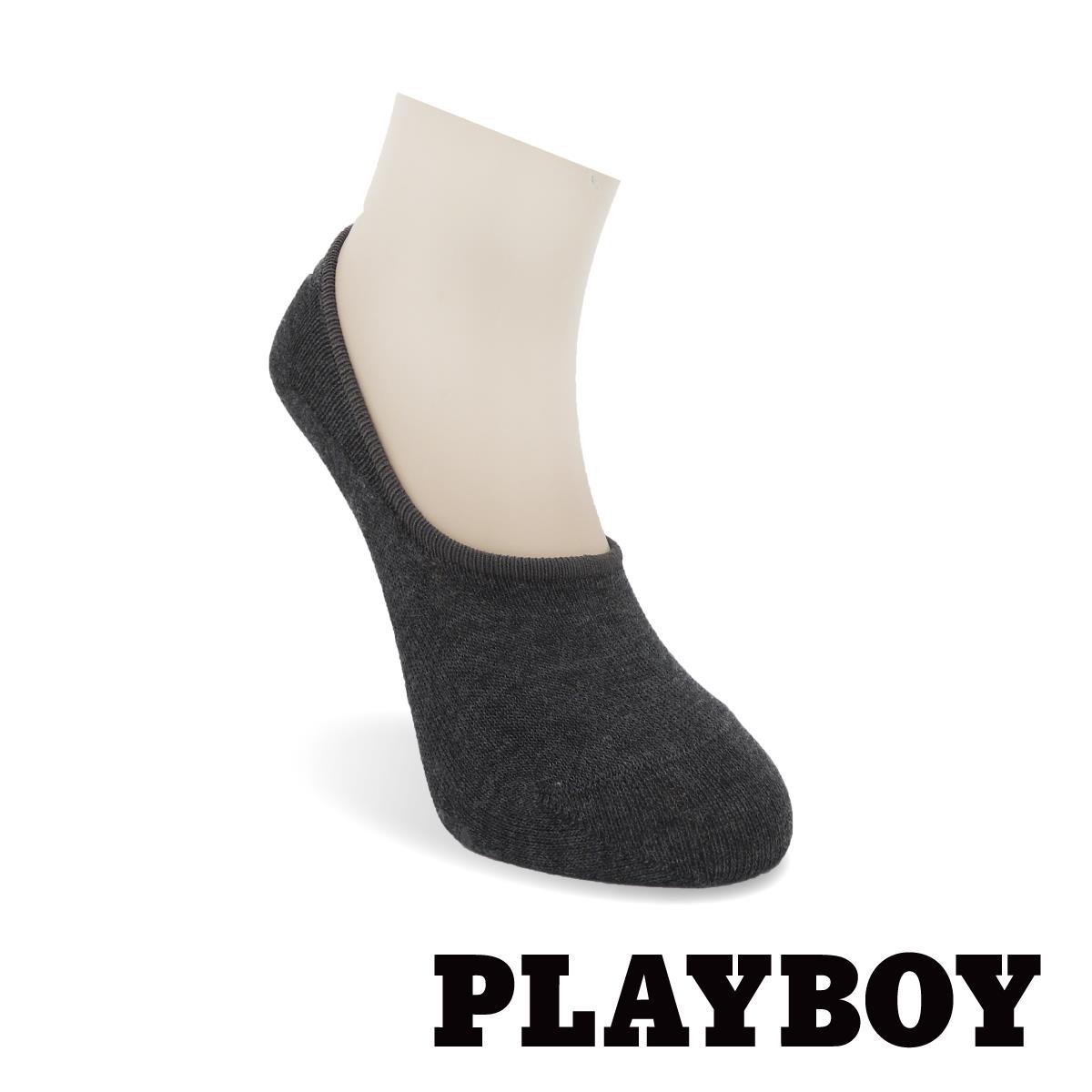 【襪款任選4雙$395 、9雙$750】 PLAYBOY 止滑隱形淺口女襪-深灰(BY0419)