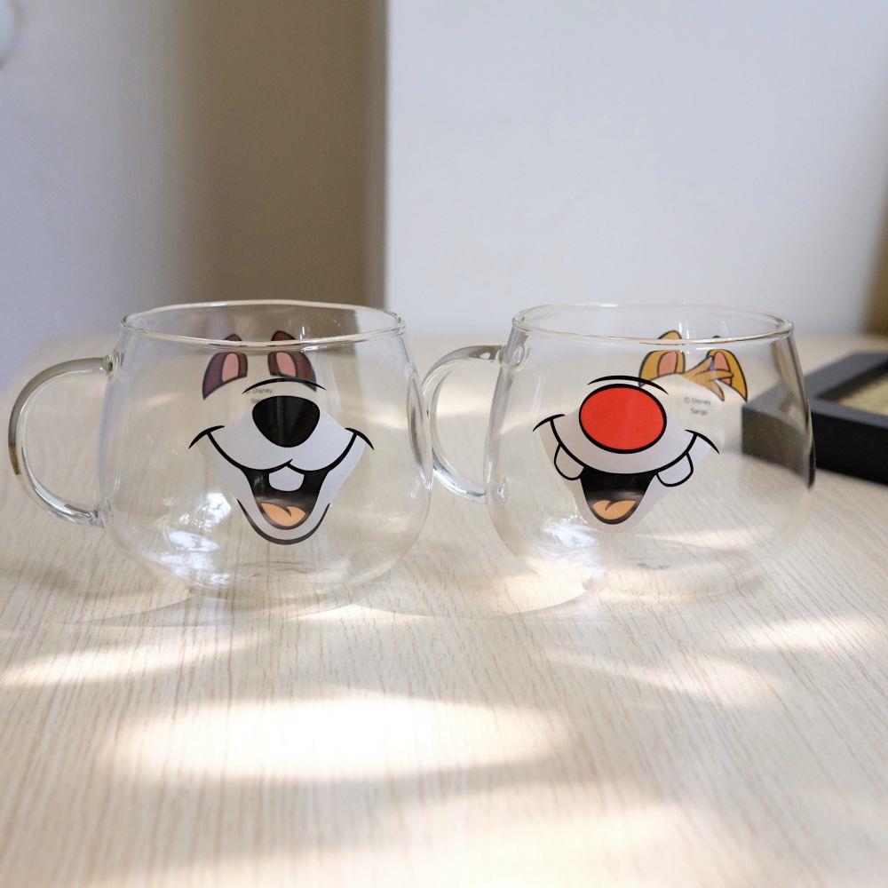 《迪士尼Disney》🇯🇵日本商品 奇奇蒂蒂耐熱玻璃杯 Chip 'n' Dale