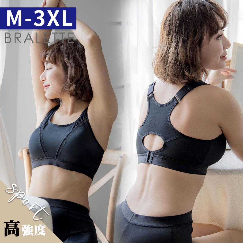 運動內衣 舞動X美背中高強度包覆無鋼圈款(M-3XL/黑)