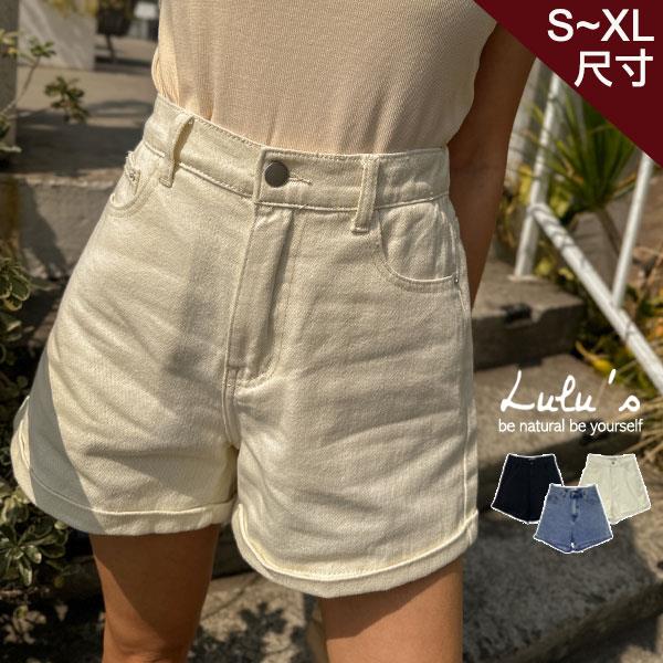 限時69折/反摺褲管後鬆緊牛仔短褲S-XL３色【A04210177】