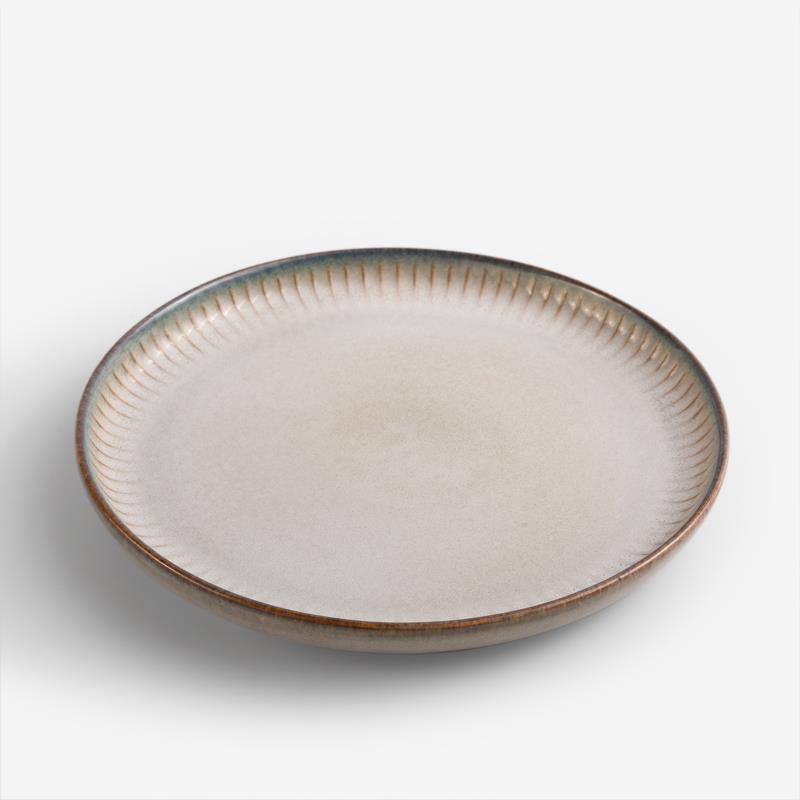 WAGA 歐式菊瓣 21.5cm 陶瓷圓盤｜灰藍｜單品