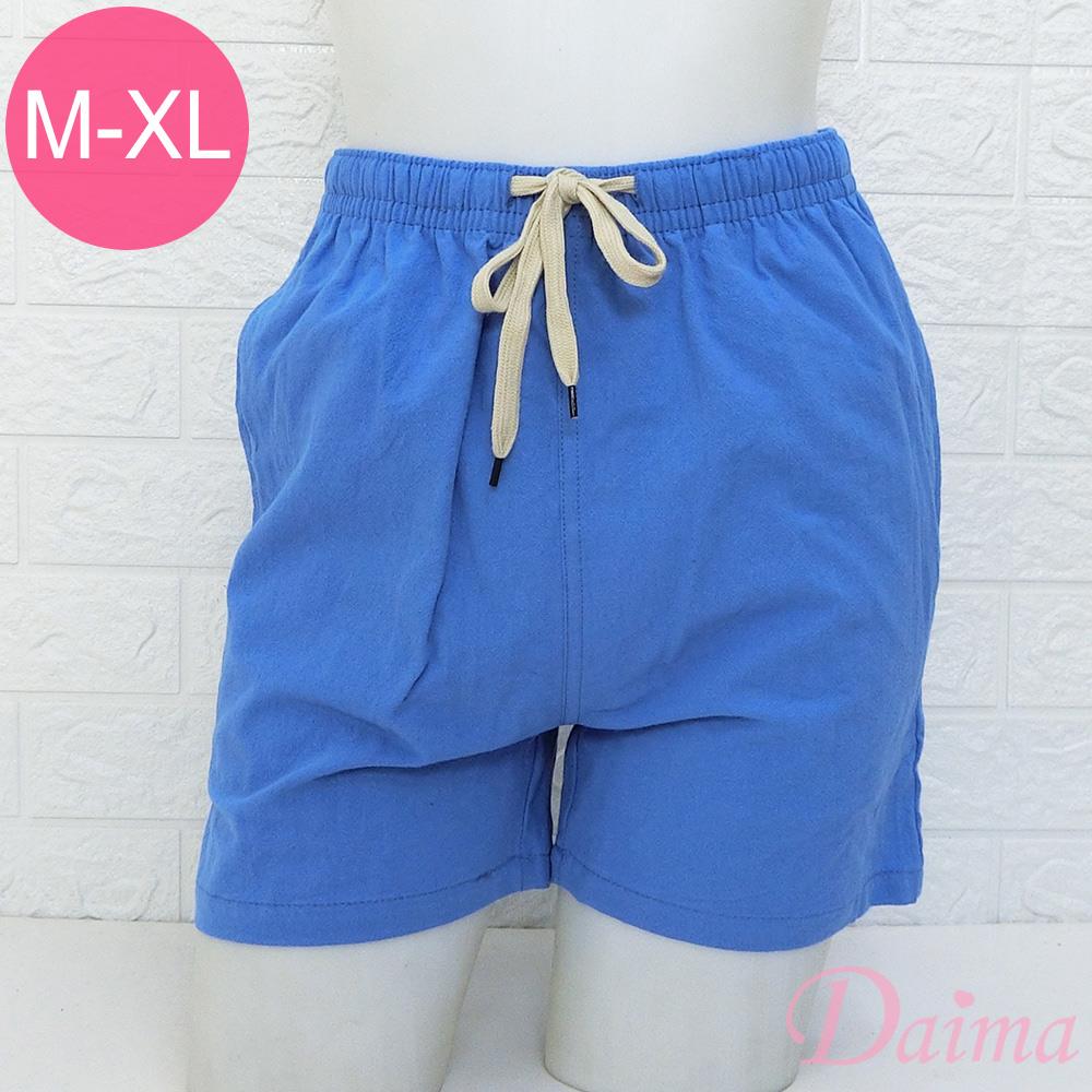 女款 五分休閒褲自然質感100%棉(M-XL)顯瘦/透氣/百搭_天空藍