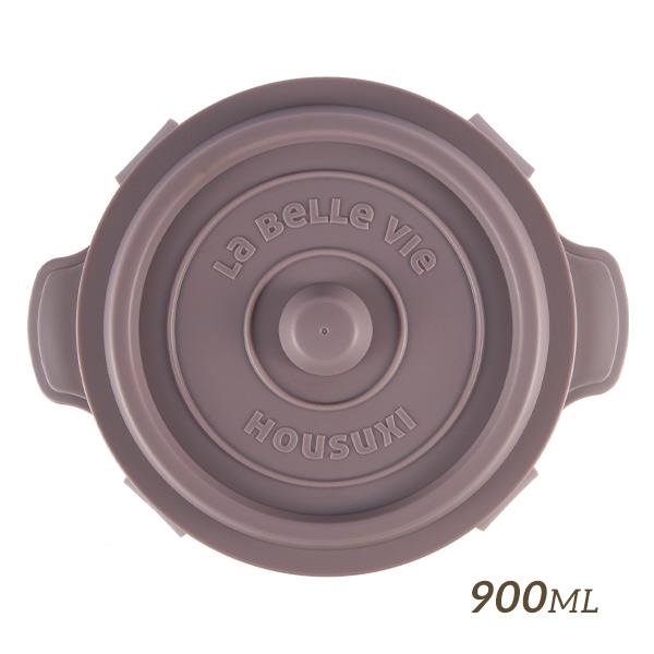 【HOUSUXI】鑄鐵鍋矽膠折折盒900ml-茶棕＜售價已折＞