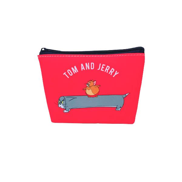 (限量)(日貨)貓跟老鼠Tom and Jerry  單層零錢包/萬用包/收納包/化妝包/包包-紅色