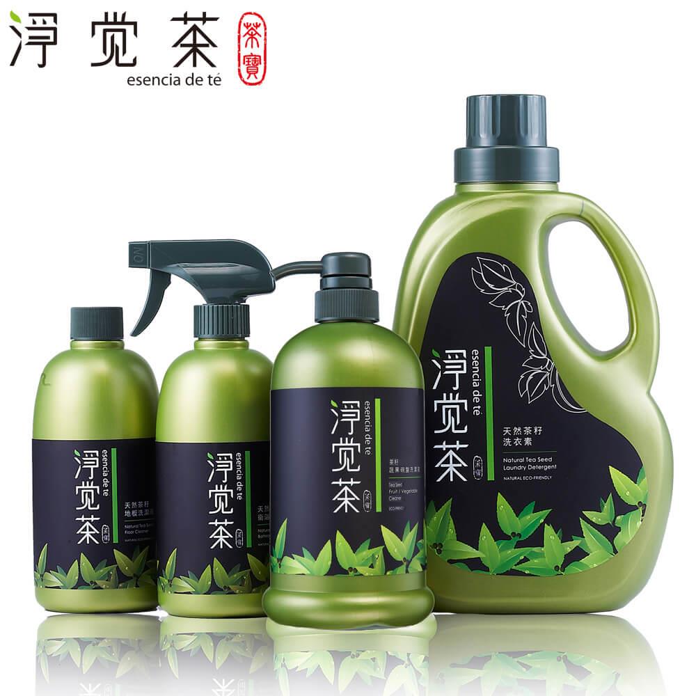 【茶寶 淨覺茶】居家一把罩特惠組，洗衣2.3Kg 洗碗800ml 衛浴500ml 地板500ml