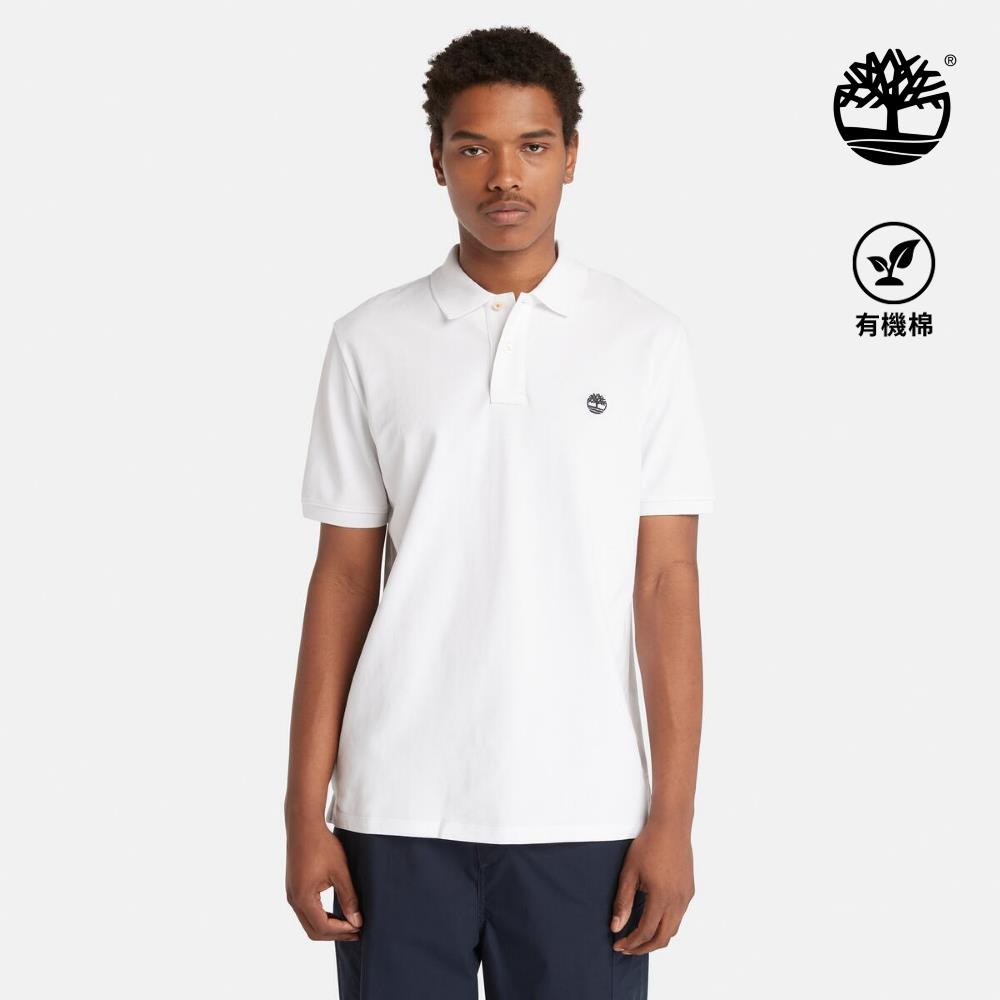 Timberland 男款白色休閒短袖Polo衫|A24H2100