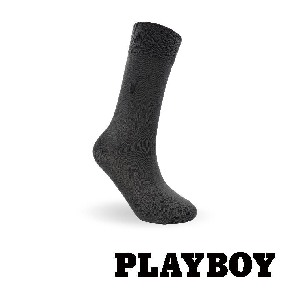【紳士襪任選3雙469】PLAYBOY百搭簡約絲光紳士長襪-灰(BA5516)