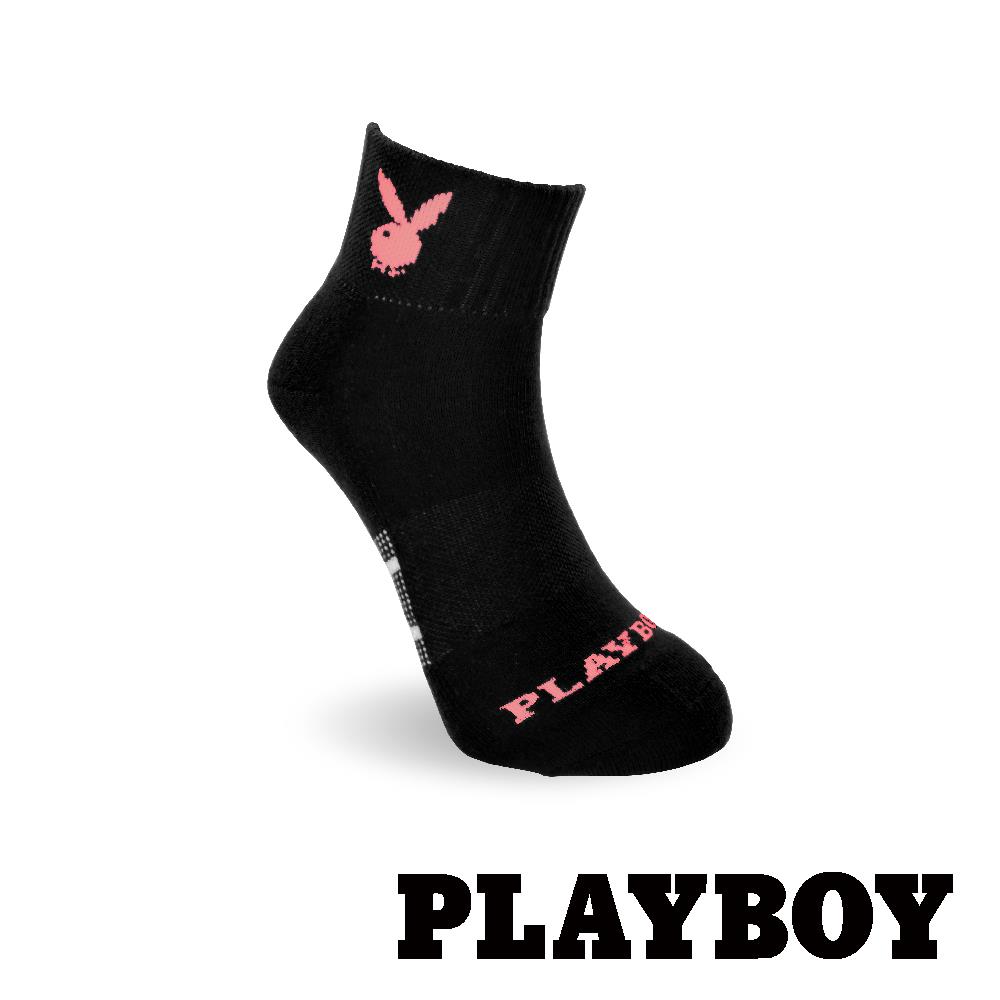 【襪款任選3雙$299 、7雙$588】PLAYBOY 1/4輕量網狀導流女運動襪-黑(BF5320)
