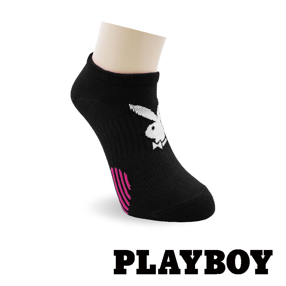 【襪款任選4雙$395 、9雙$750】 PLAYBOY 足弓彈力女隱形運動襪-黑(BF7020)