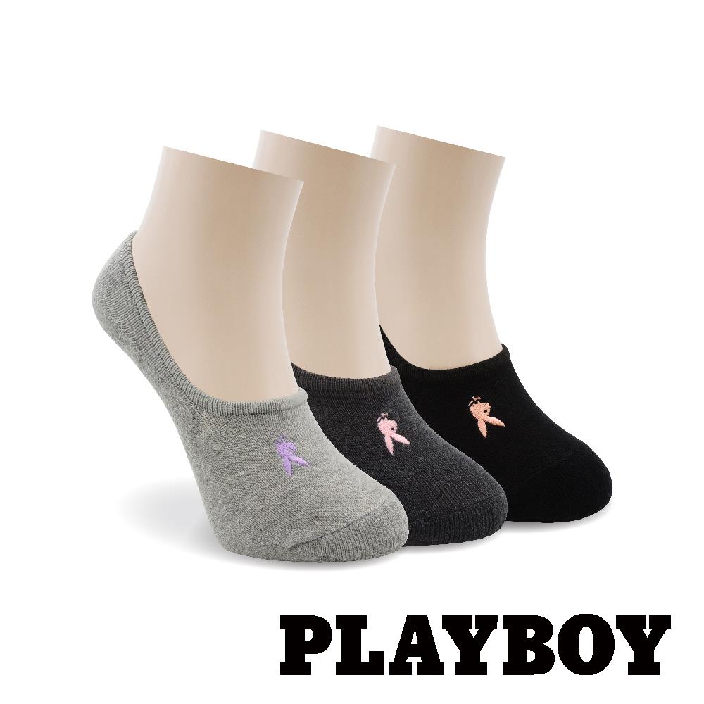 【襪款任選4雙$395 、9雙$750】 PLAYBOY 氣墊刺繡隱形運動襪套(BF6619)
