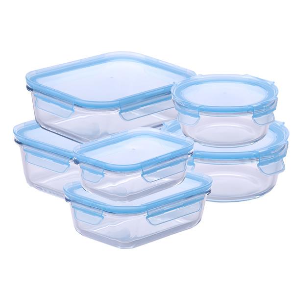 【NEOFLAM】升級版專利無膠條耐熱玻璃保鮮盒6件組-藍(耐熱520度)