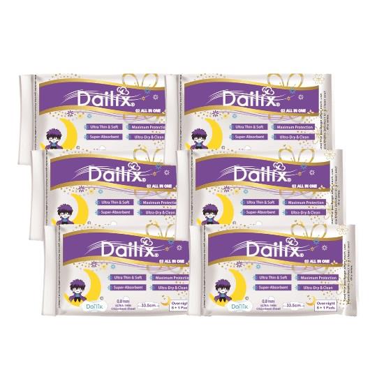 【Dailix】532衛生棉-加長夜用型7片x6包(抑菌抗敏淨味超乾爽透氣)