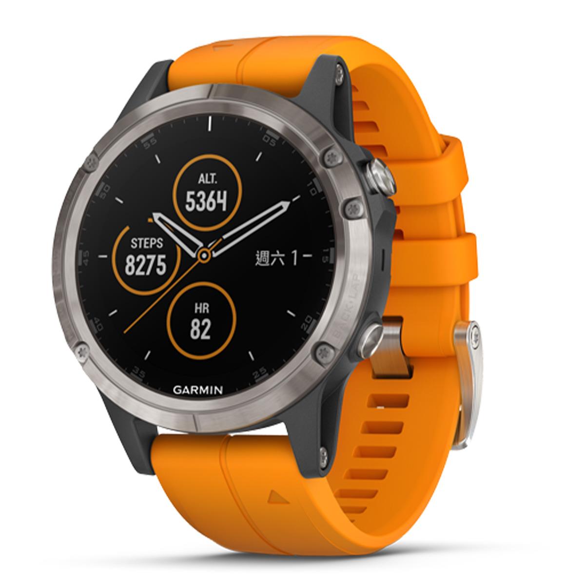 GARMIN - fenix 5Plus複合式GPS腕錶 (鈦錶圈)-福利品