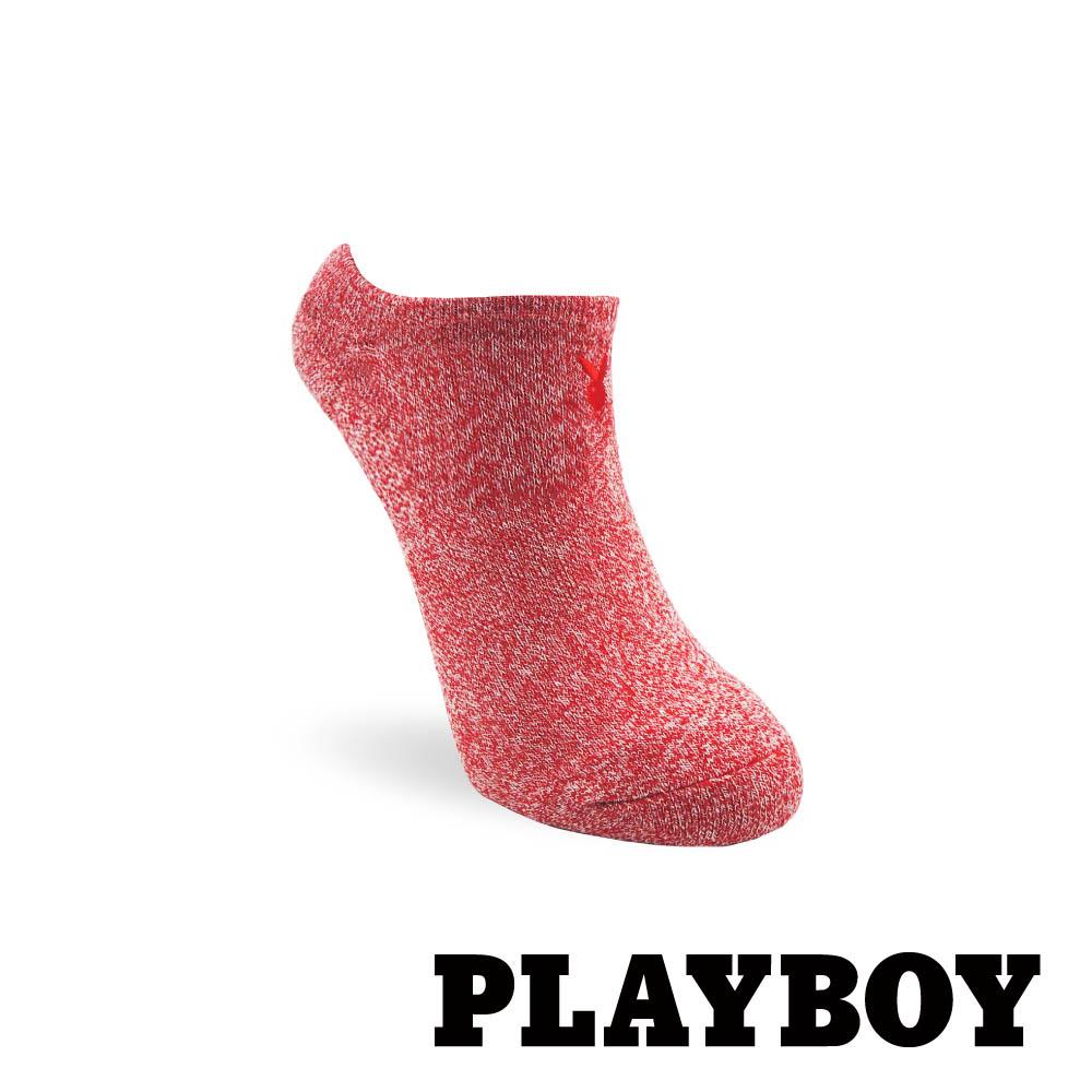 【襪款任選3雙$299 、7雙$588】PLAYBOY 經典兔頭刺繡花紗運動女襪-紅(BF5818)