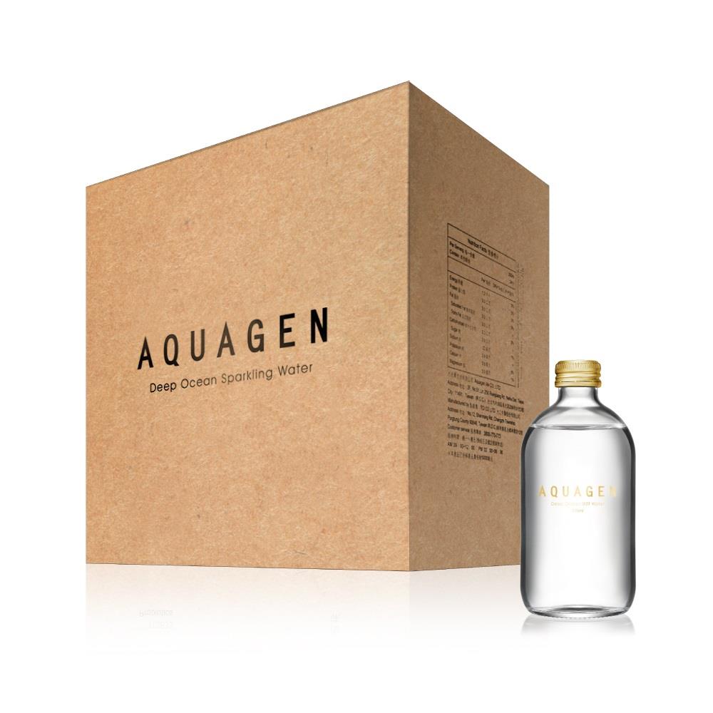 AQUAGEN-海洋深層水無氣版(金蓋)(330ml/瓶，24瓶/箱)