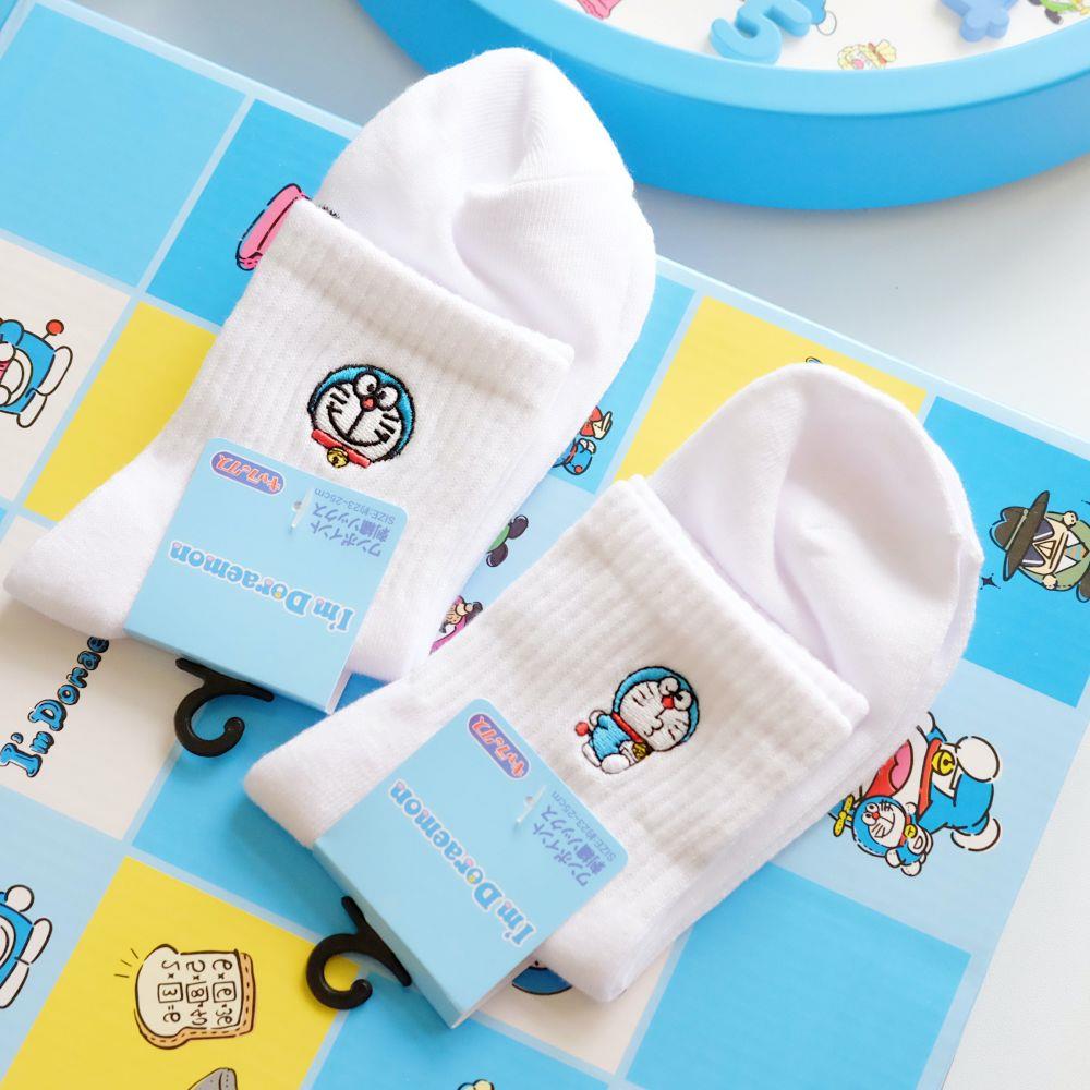 《哆啦A夢》🇯🇵日本商品 電繡小圖直筒襪 襪子 DORAEMON