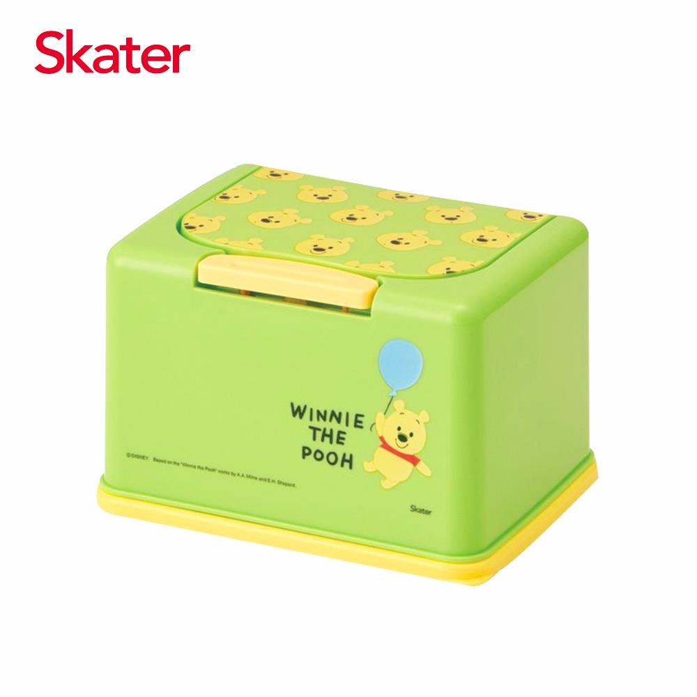 (日貨)Skater x迪士尼Disney系列 兒童口罩收納盒/萬用收納盒(尺寸:14.5x9.1x11cm)-小熊維尼POOH(綠色)