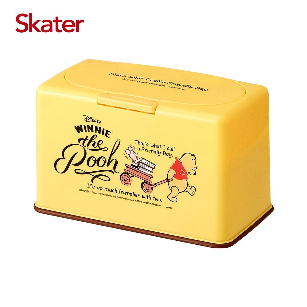 日貨)Skater x迪士尼Disney系列 成人口罩收納盒/萬用收納盒(尺寸:21.8x13x11.8cm)-小熊維尼POOH(黃色)