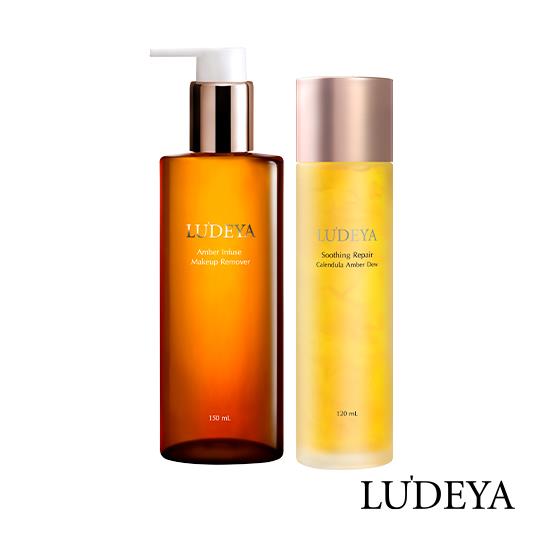 (NEW琥珀洗卸精華)【LUDEYA】琥珀肌淨潤澤組(琥珀洗卸精華+金盞花露)(11點熱炒店推薦)