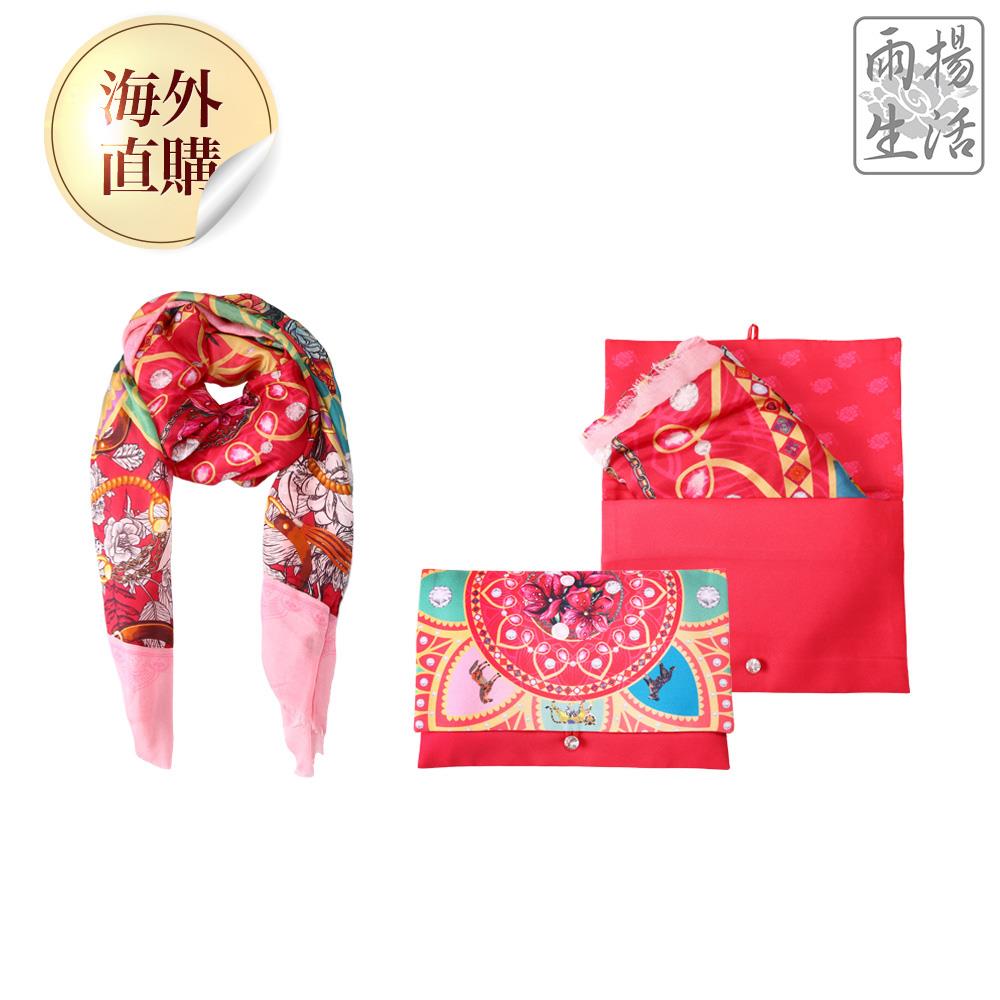 富貴三合貴人護法披巾-紅色（虎、馬、狗）（限海外直購）shawl