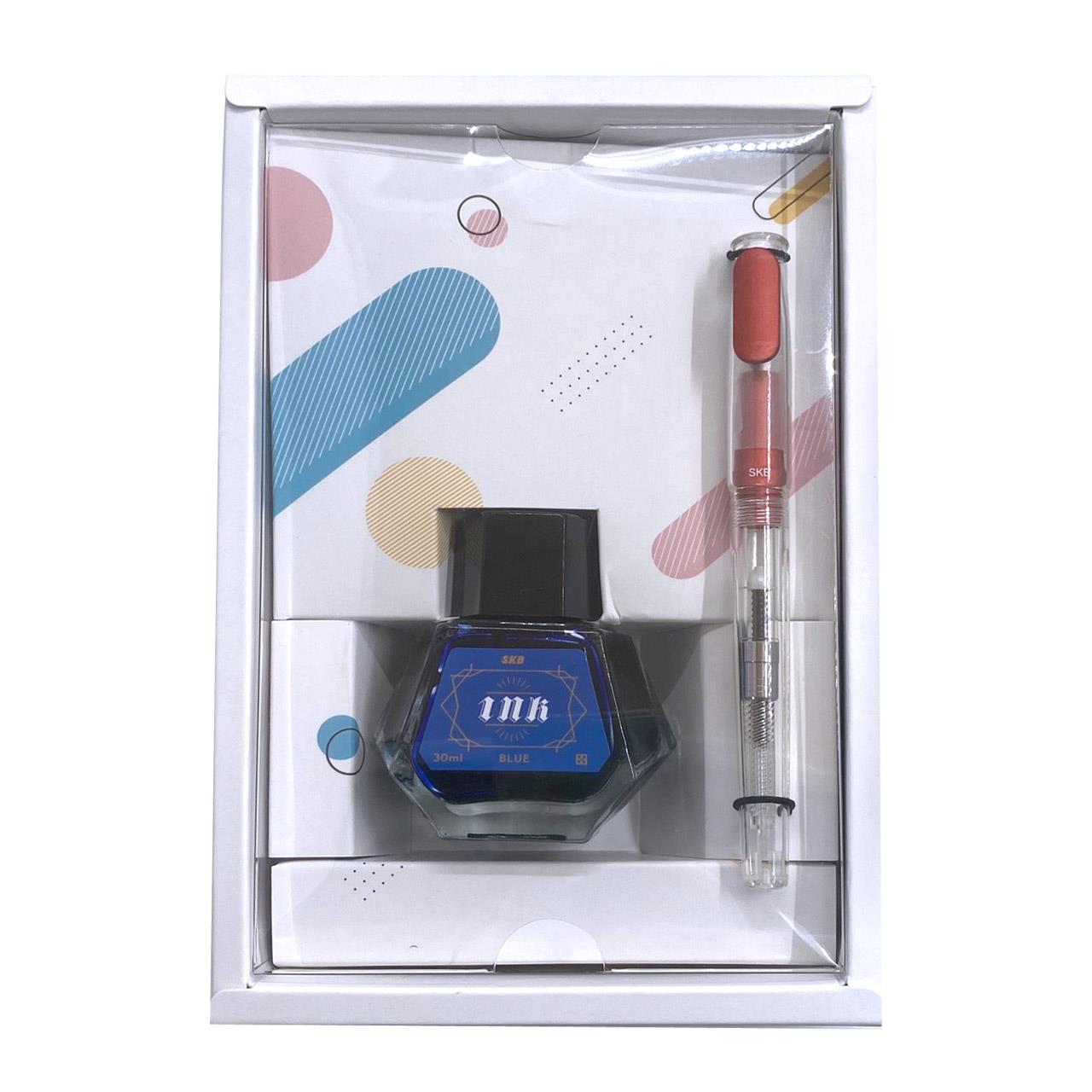 SKB 幾何款系列 鋼筆墨水組-暗紅桿 (RS-501)