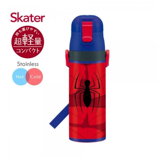 (日貨)Skater x漫威-蜘蛛人Spider-Man 不鏽鋼304直飲保溫水壺/隨身瓶/冷水壺/水壺/保溫瓶(470ml)-蜘蛛