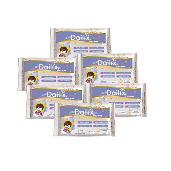 【Dailix】532衛生棉-超長夜用型6片x6包(抑菌抗敏淨味超乾爽透氣)