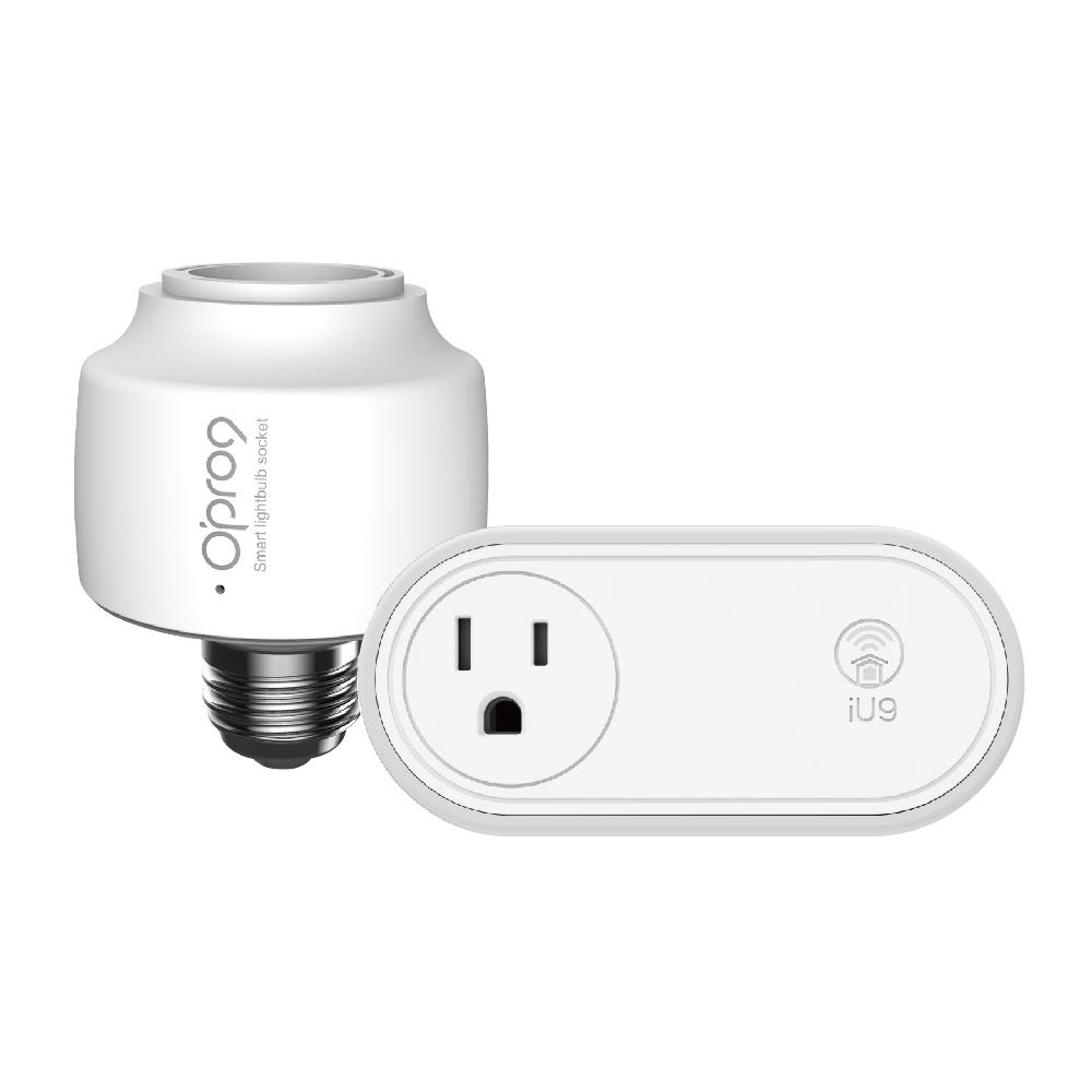 【組合優惠】Opro9智慧插座 +  智慧燈座  三系統支援 Apple HomeKit / Ok Google / Amazon 語音遠端控制