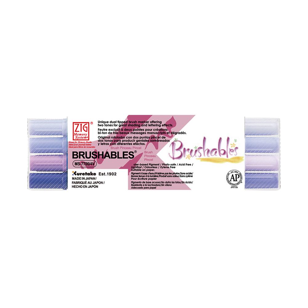 Kuretake 吳竹  ZIG雙色軟筆刷麥克筆-紫色系套組