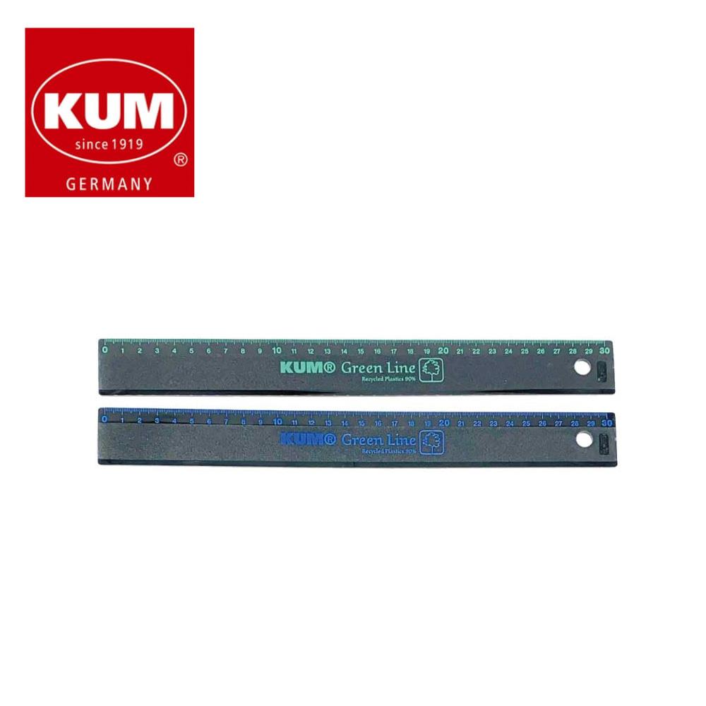 KUM L1 Green Line Recycled Plastic Ruler 15 cm