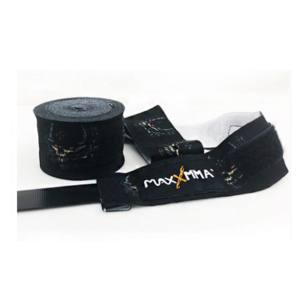 MaxxMMA  彈性手綁帶(暗夜骷髏5m)一雙/ 散打/搏擊/MMA/格鬥/拳擊/綁手帶-Boxing Hand Wrap/ hand strap