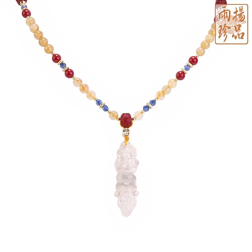 聚富鈦晶白水晶金剛杵項鍊 (保平安/化煞辟邪/消災解厄/防小人)